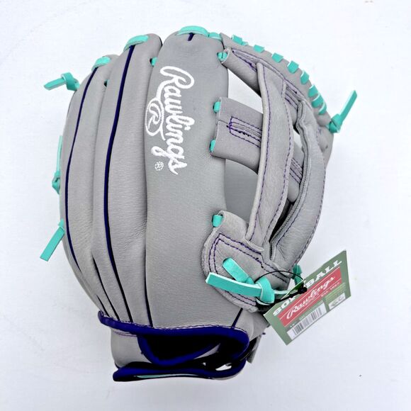 Rawlings Fastpitch Series Youth 12" Softball Glove Gray/Mint, Right WFP12GM-Reg - Picture 4 of 10